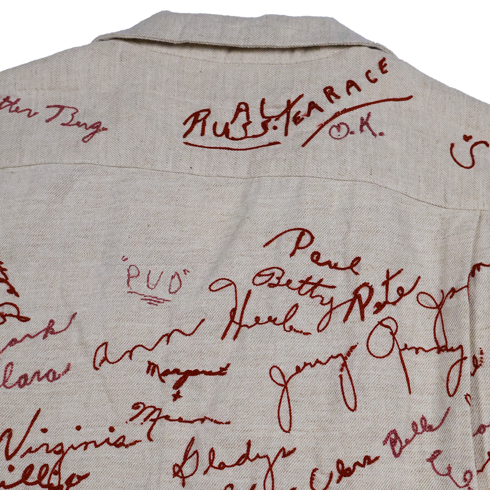 【2026SS】4100-1 Embroidery Signature Open Collar S/S Shirt