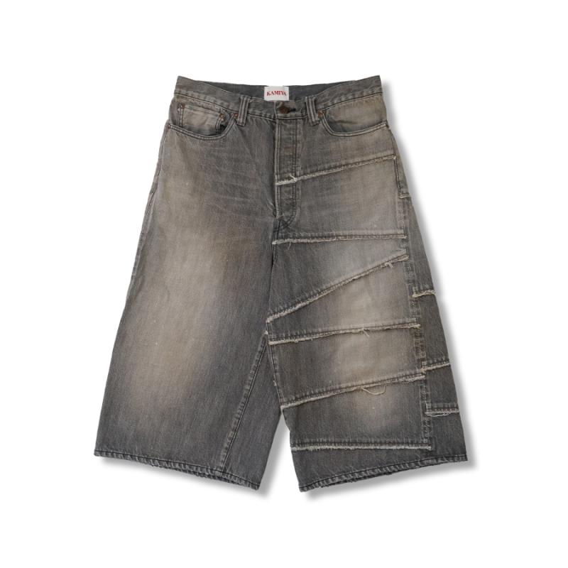 【2025SS】G14FC102 Switching Denim Wide Bermuda Pants (KAMIYA Collaboration)