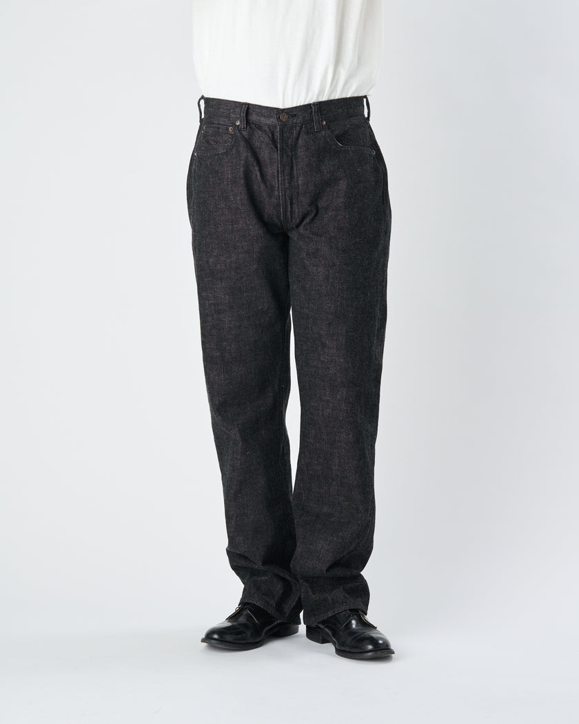 0105BK Wide Black Selvedge Denim【一部予約商品】