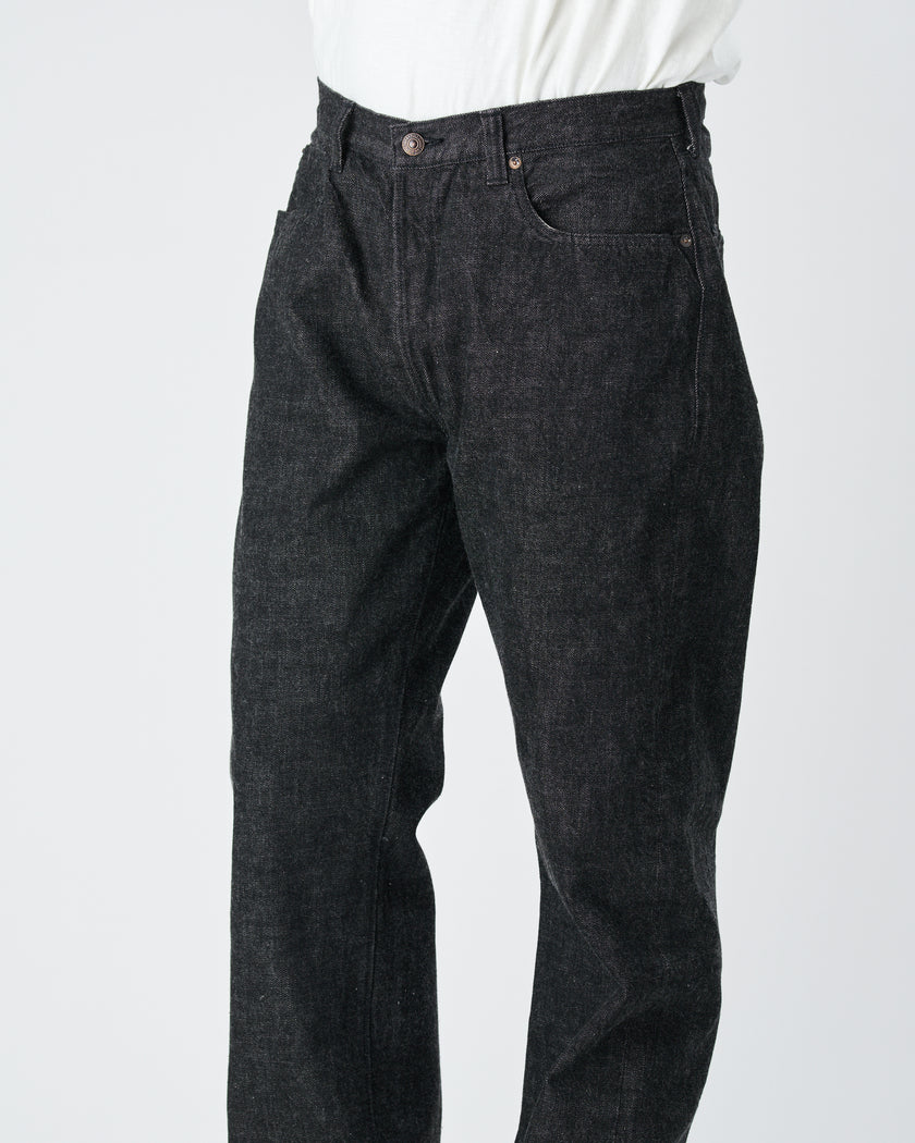 0105BK Wide Black Selvedge Denim【一部予約商品】