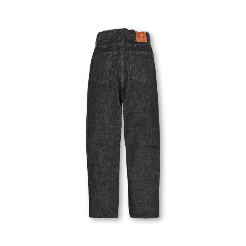 0107BK Womens Wide Straight “Monroe” Black Deniｍ