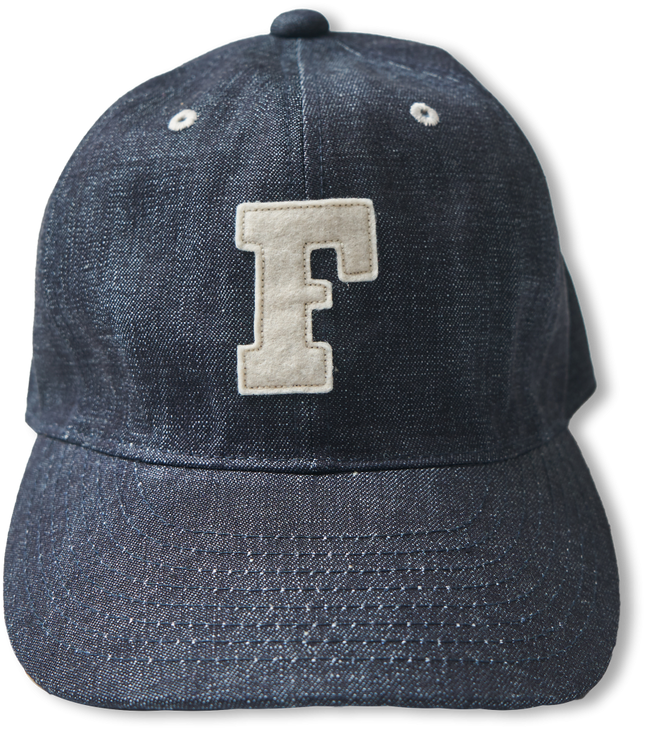 6843 6 Panel Denim Baseball ’F’ Cap