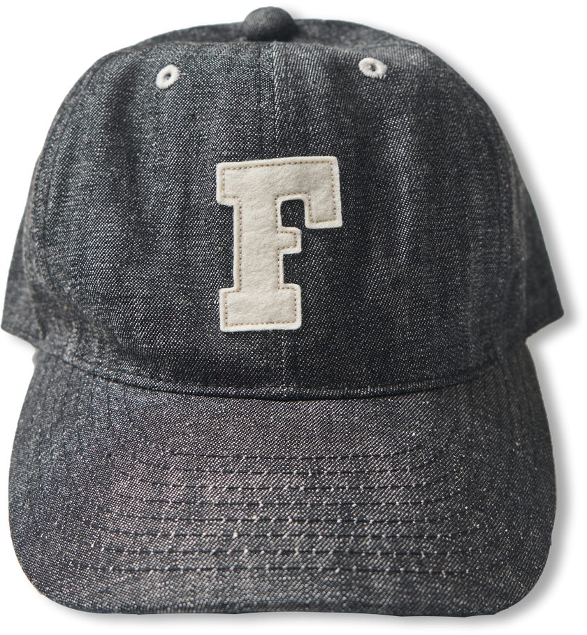 6843 6 Panel Denim Baseball ’F’ Cap